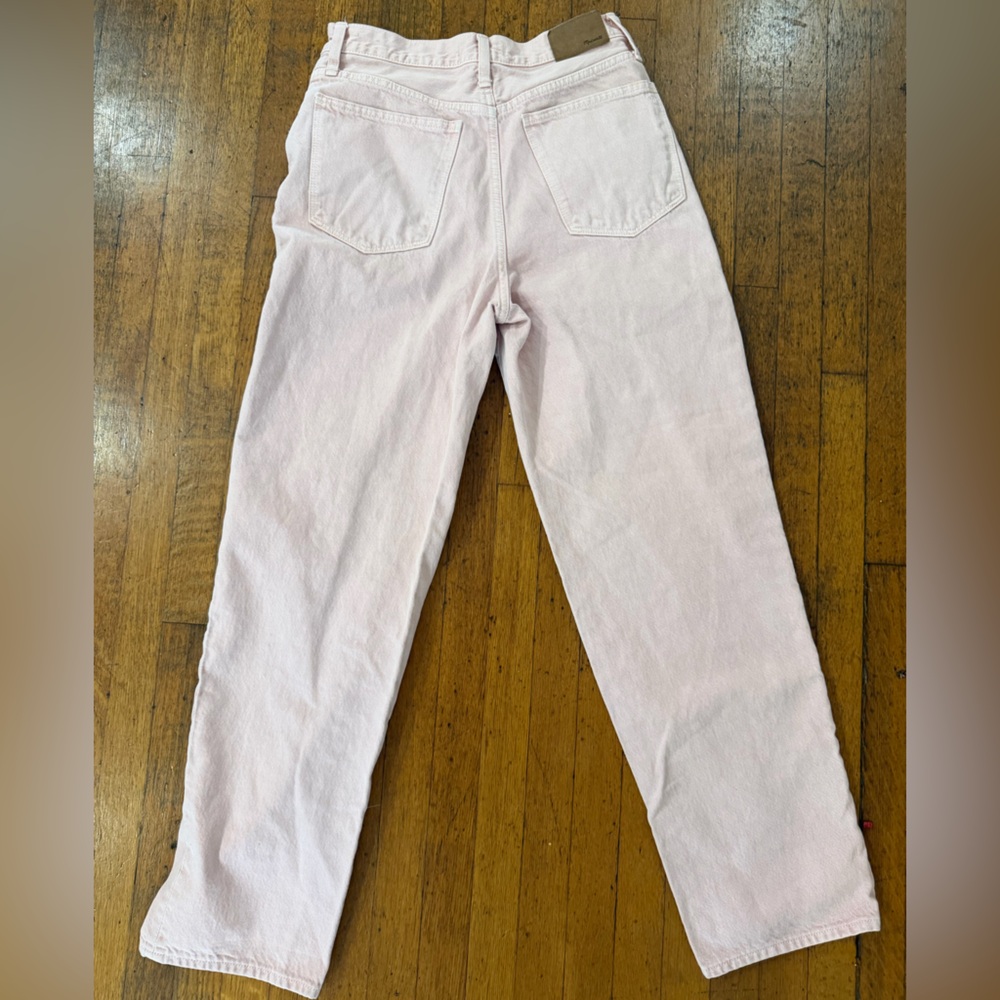 Madewell Baggy Straight Jeans | Light Pink Denim | Size 28 - Picture 6 of 6